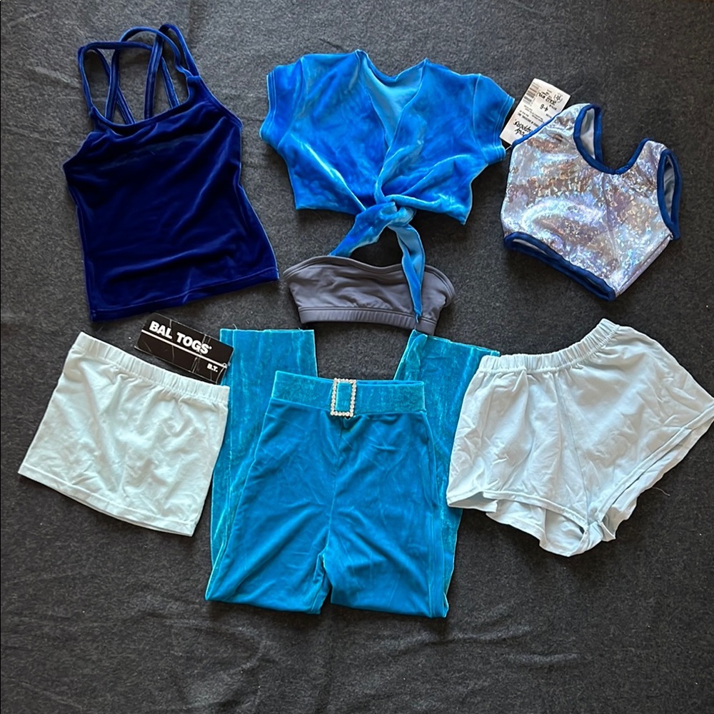 Velvets! Blue Shades Girls S(4-6) Active Dancewear Bundle